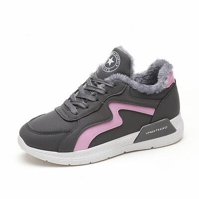

2019 Top Women Casual Shoes Women Shoes Fashion Lace-Up Casual Flats Gray Shoes Winter Sneakers Platform Shoes Womens