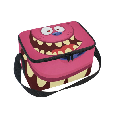 

ALAZA Lunch Box Insulated Lunch Bag Large Cooler Monster Face Tote Bag