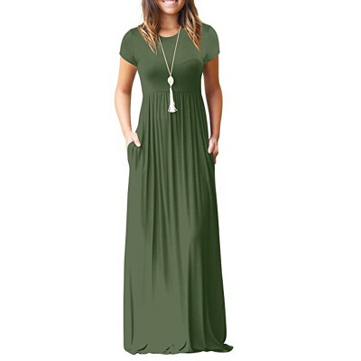 

Pure color long dress