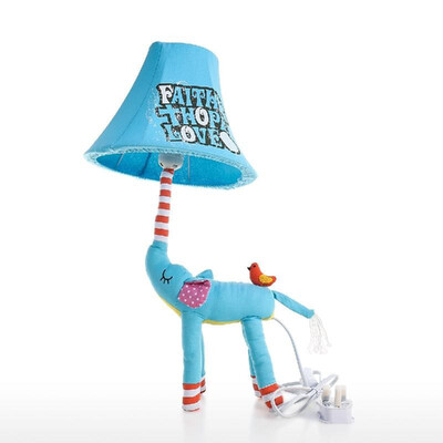 

Blue Elephant Lamp UK Plug Animal Lamp Kids Table Lamp Night Light for Kids Lampshade for Children Bedroom Nursery Room with Led B