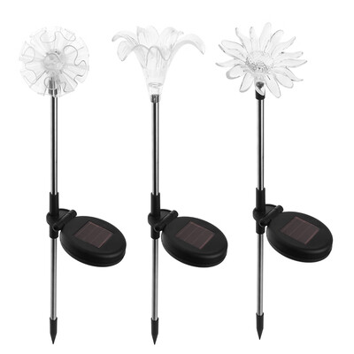 

3 Pack Solar LED Lights Outdoor Garden Stake Lights for Lawn Patio Backyard Multicolor Changing Dandelion Lily Sunflower
