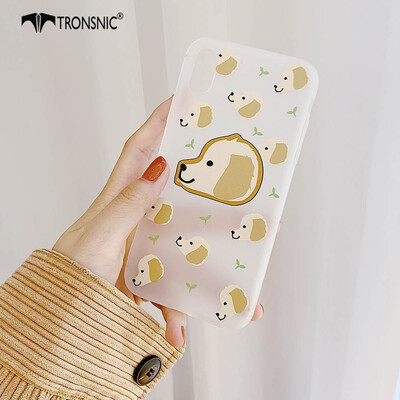 

TRONSNIC Moon Animal Dogs Love Hearts Phone Case for iPhone 7 8 Plus Matte Loves Case White Silicone Covers Capa