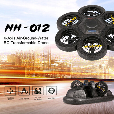 

NIHUI NH-012 RC Hexacopter Air-Ground-Water Transformable RC Drone RC Car Boat Gift for Kids Beginners