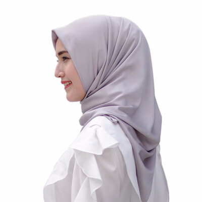 

Satin Square Hijab Muslim Head Wrap Scarf for Women Long Shawl Headscarf Turban