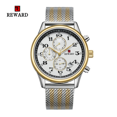 

REWARD 63064 Men Waterproof Quartz Net With Business Watch