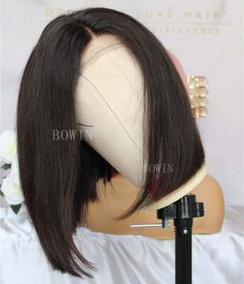 

BOWIN BOB Cut Lace Frontal Human Hair Wigs For Women Pre plucked Hairline hair with Baby Hair Peruvian Virgin Hair