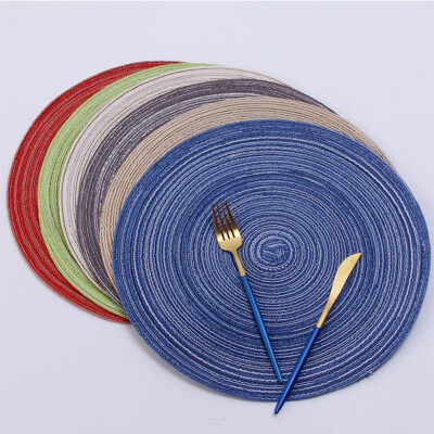 

NeillieN Nordic Cotton Yarn Round Table Cushion Western Food Cushion Handmade Anti-skid Cushion Anti-scalding Plate Cushion