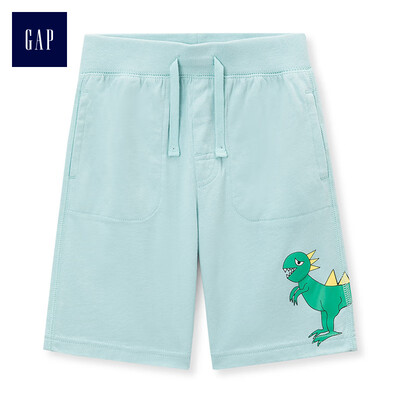 

GAP flagship store male&female cartoon pattern elastic waist shorts 382096 light blue 12-18M
