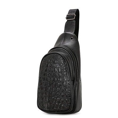 

New pattern Man Crocodile grain Soft handle PU skin Ventilation Bao