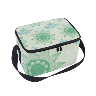 

ALAZA Design Lotus Flower Lunch Box Insulated Lunch Bag Large Cooler Tote Bagfor Men Women