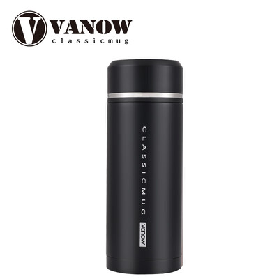 

British Vanow mug mens female 316 stainless steel student portable teacup lightweight water cup 350ml gentleman black