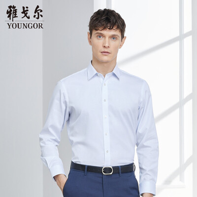 

Youngor shirt mens 2019 spring youth mens casual dress shirt YLDP12125HJA blue 39