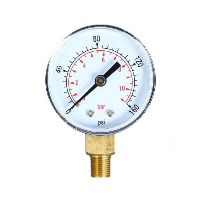 

0160psi 011bar Dual Scale Mechanical Pressure Gauge Pool Filter Aquarium Water Air Gas Pressure Gauge Meter 18 inch NPT Bottom