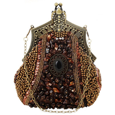 

Small Vintage Evening Bag for Women Beaded Sequin Design Ladies Party Handbags women Crossbody Bag for Wedding Party