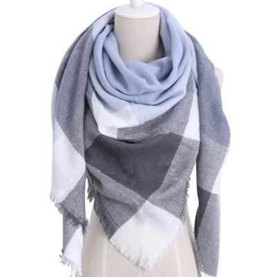 

Women Fashion Triangular Large Winter Soft Scarf Warm Cozy Blanket Stylish Oversized Plaid Shawl Cape