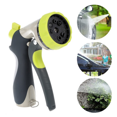 

Garden Hose Nozzle High-Pressure Hand Sprayer 8 Spray Modes Adjustable Metal Wash Water Gun for Car Dog Gardening Flowers