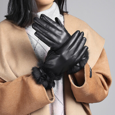 

Scarecrow MEXICAN gloves ladies winter plus velvet thickening touch screen warm riding driving repair hand points gloves black black M