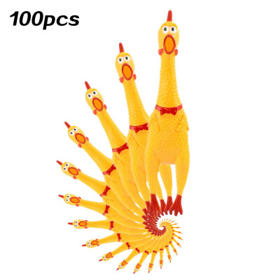 

100PCS17CM Screaming Chicken Squeeze Sound Toy Pets Shrilling Decompression Tool Funny Gadgets