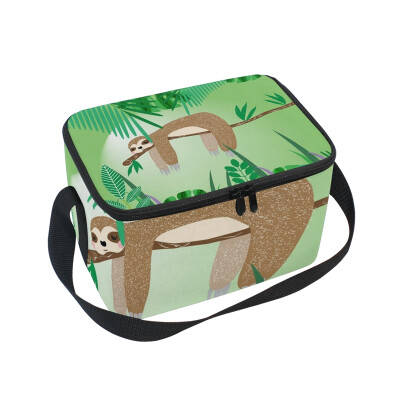 

ALAZA Lunch Box Insulated Lunch Bag Large Cooler Cute Sloth Sleeping On A Tree Tote Bag