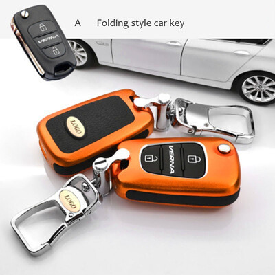 

Car Accessories Car Key Case Keychain For Hyundai Azera Veloster ix35 SONATA ELANTRA Rohens Top Layer Leather Cover Shell