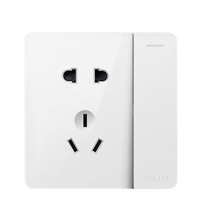 

Delixi DELIXI switch socket panel 10A five-hole socket with an open dual control switch fashion white flat large board