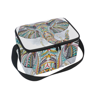 

ALAZA Insulated Lunch Box Roma Elephant Lunch Bag for Men Women Portable Tote Bag Cooler Bag