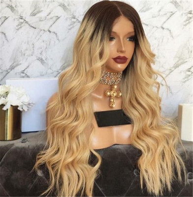 

28 Long Full Wavy Blonde Wig Fashion Heat Resistant Synthetic Wigs Women
