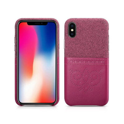 

XOOMZ For Apple iPhone X Case Luxury Cute Slim Hard Leather Thin Card Holder Armor Full Protective Back Phone Case Cover Funda