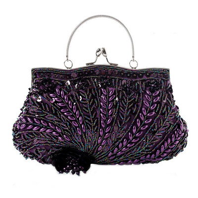 

Vintage Women Beaded sequin Evening Handbags Ladies Wedding Shoulder Bag Crossbody Bag Ladies Purse Wallet