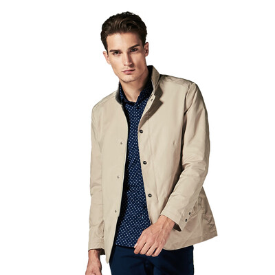 

Jinba K-boxing jacket mens solid color trend long jacket mens handsome thin jacket spring mens clothing FKZL1342 khaki 175 L