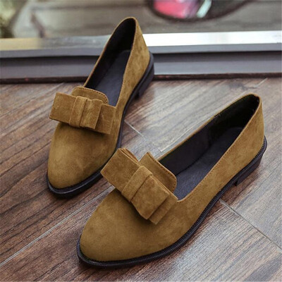 

Women Comfortable Retro Flats Shoes Pointed Toe Bowknot