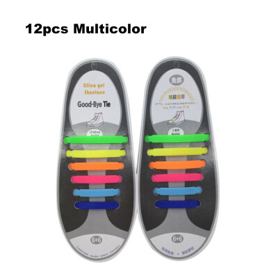 

No Tie Shoelaces Waterproof Elastic Silicone Tieless Shoe Lace for Athletic Running Multicolor for Sneaker Boots Board Casual Shoe