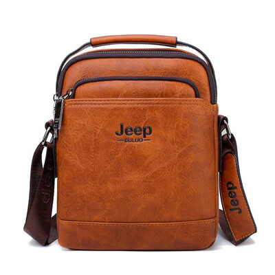 

JEEP BULUO Split Leather Men Messenger Bag Hot Sale Male Large Man Fashion Crossbody Shoulder Bags Mens Travel New Handbags