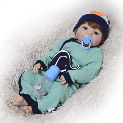 

Newborn Doll 23 Inch Reborn Baby Girl Doll Closed Eyes Lifelike Full Body Silicone 57cm Baby Toy Kid Birthday Gift Child Present