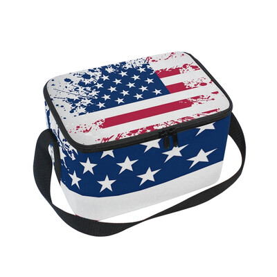 

ALAZA Lunch Box Insulated Flag Of America Lunch Bag Large Cooler Tote Bagfor Men Women