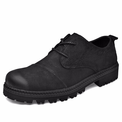 

Mens casual business dress shoes retro tooling shoes lace-up oxford shoes