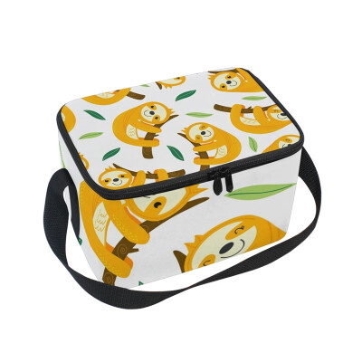 

ALAZA Lunch Box Insulated Pattern With Sloth Lunch Bag Large Cooler Tote Bagfor Men Women