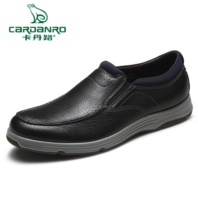 

Cardan Road Korean version of the fashion casual set of feet breathable low to help mens leather shoes SC1985008 black 39