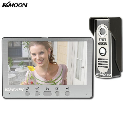 

KKmoon® 7 Wired Video Door Phone System Visual Intercom Doorbell Alloy Panel with 1800x480 Indoor Monitor 1700TVL Outdoor Cam