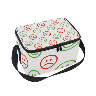 

ALAZA Lunch Box Insulated Lunch Bag Large Cooler Emoji Pattern Tote Bag
