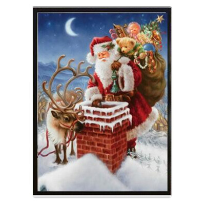 

Needlework DIY 5D Embroidery Christmas Santa Claus Full Rhinestone Cross Stitch Diamond Painting Kit