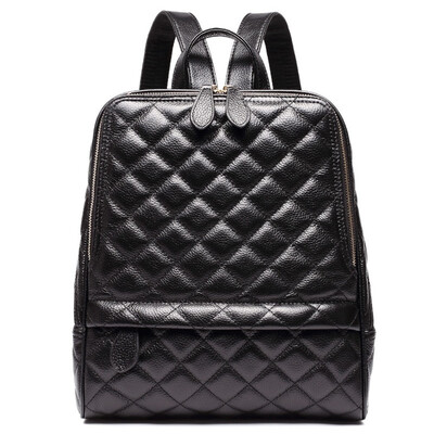 

Women Leather Backpack Leather Rhomboids Backpack Shoulder Bag for Work School