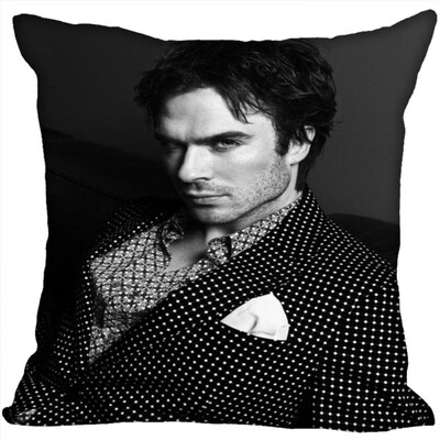 

Ian Somerhalder Pillow Cover Bedroom Home Office Decorative Pillowcase Square Zipper Pillow Cases Satin Fabric No Fade
