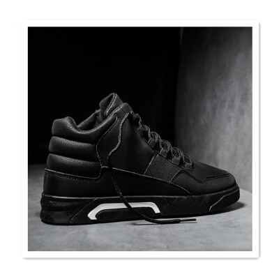 

2018 new Korean version of the trend of youth sports shoes autumn Gaobang mens shoes solid color shoes hip hop men