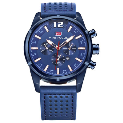 

BOFUTE Mens Watch Japanese Quartz Movement Calendar Luminous Waterproof Genuine Leather Watchband 0005G