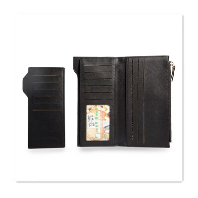 

Leather mens wallet long leather wallet mens multi-function card card bank card credit card wallet