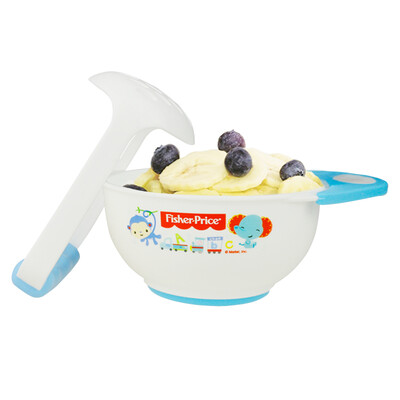 

United States Fisher childrens tableware baby grinding bowl baby food supplement grinder two-piece 300ML blue newborn