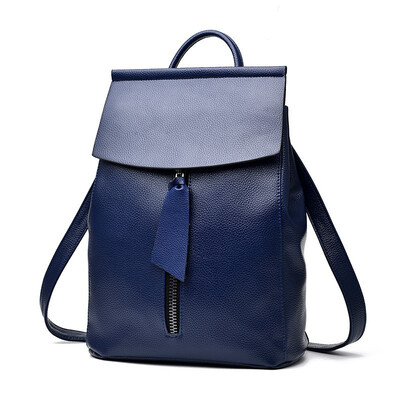 

TangDe 2018 new Trendy girl backpack Pure Color PU leather Casual fashion leisure Korean Minimalism womens bag