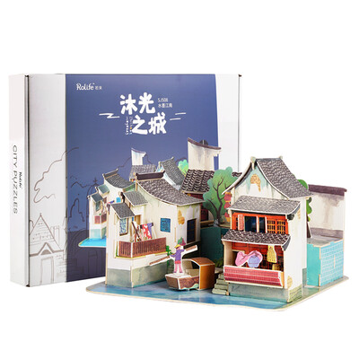 

If the state of children building blocks toys three-dimensional wooden jigsaw puzzle model hand-stitched into the building block British musical instrument store cabin F132
