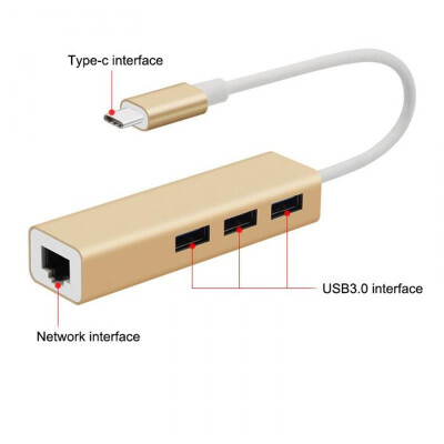 

Basix usb 31 Type C Hub to Ethernet Rj45 Lan Adapter 3 Port Type C Hub1000Mbps Gigabit Ethernet USB30 Network card for MacBook